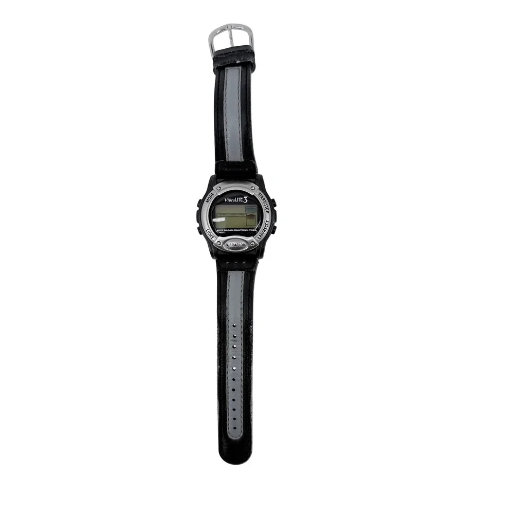 VibraLITE 3 Digital Vibration Alarm Watch‎ Mens Black Not Working Needs Battery